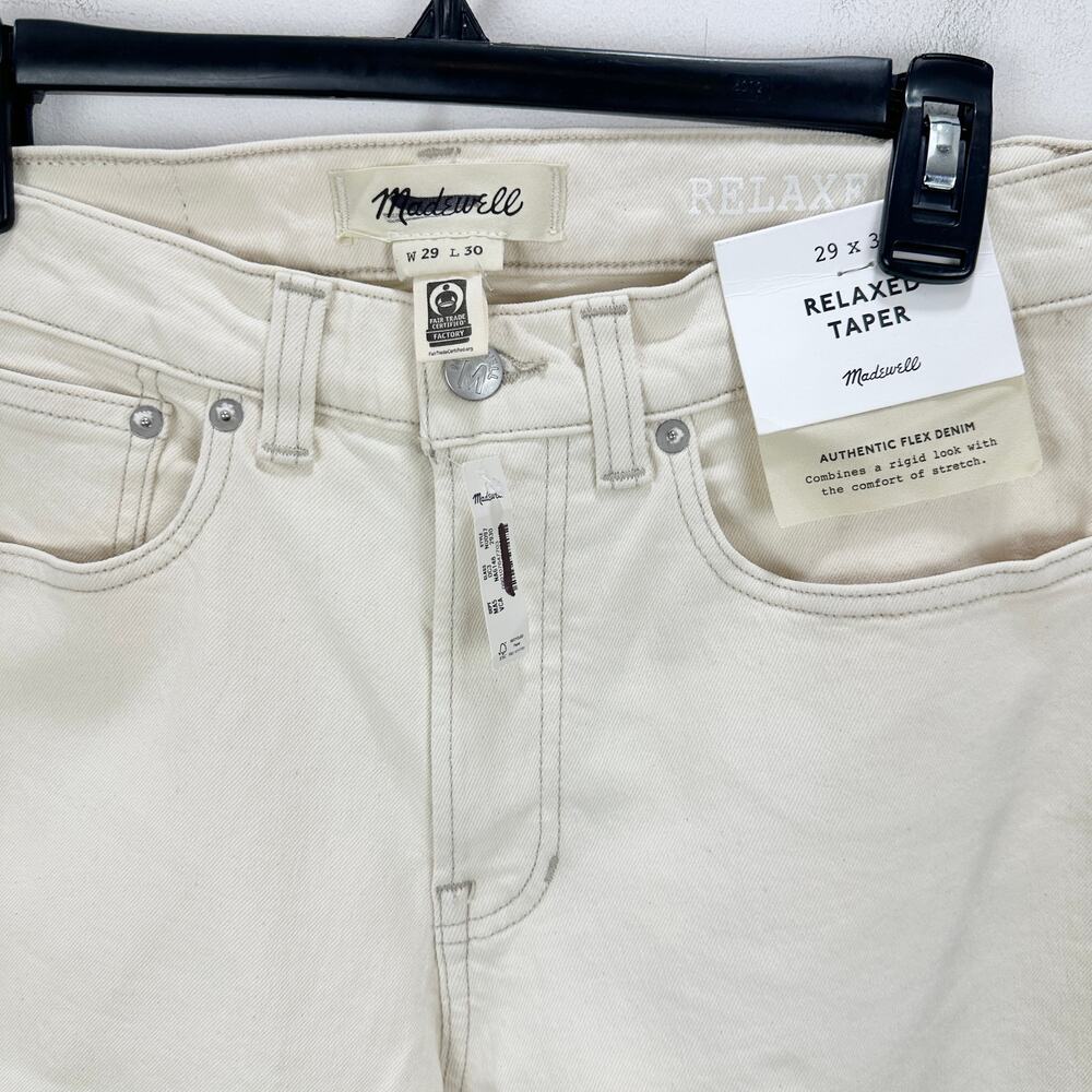 Madewell Relaxed Taper Jeans Mens Mid Rise Vintage Canvas Cream W 29 L 30 NWT - Picture 9 of 13